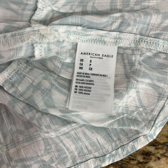 American Eagle Outfitters Printed Tie-Front Cami In Light Blue Size S - Picture 8 of 11